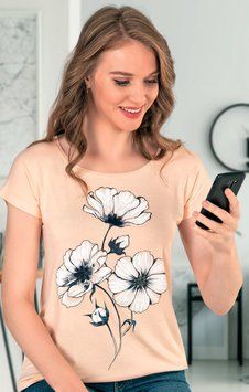 Футболка жіноча віскозна XL- 4XL пудра Ozkan Туреччина, 4XL-56/58 розмір 26533 фото